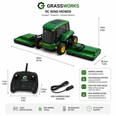 GX620 mower dimensions and accessories
